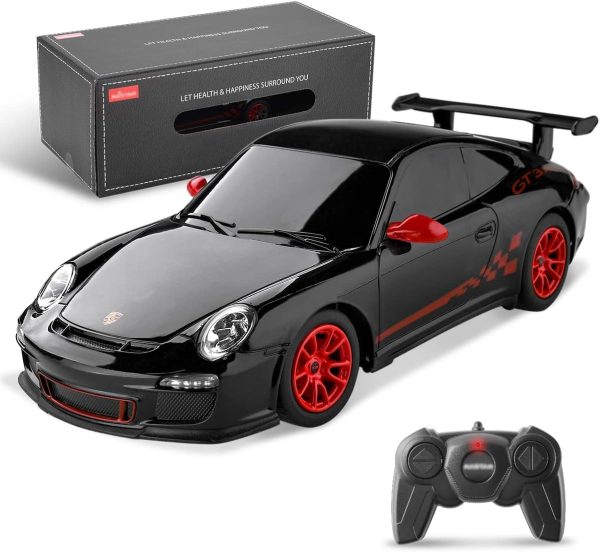 BEZGAR Porsche Remote Control Car - Officially Licensed Porsche 911 GT3 RS Toy Car 1:24 Porsche RC Car Model Vehicle Gift for Boys,Girls,Teens and Adults (39900 Black) - Image 2