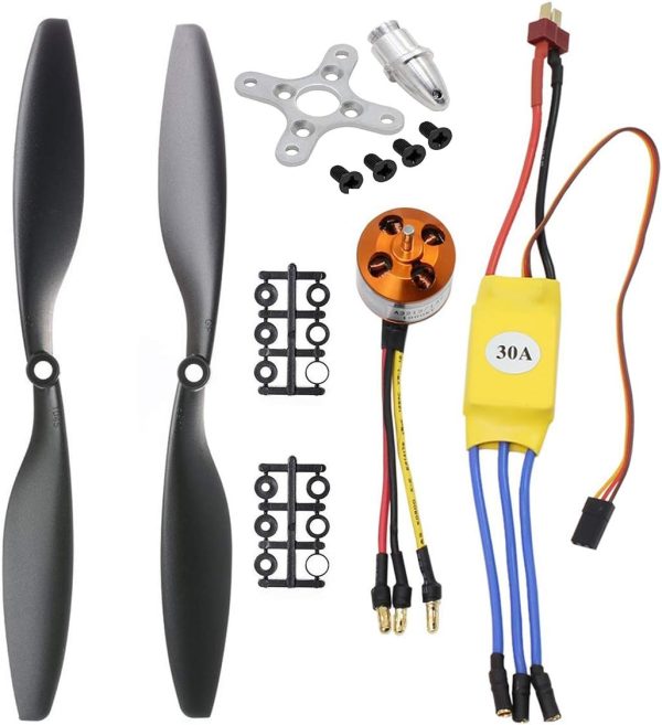 abcGoodefg 1000KV RC Brushless Motor A2212 13T with 30A Brushless ESC 1045 Propeller CW CCW Accessories Kit Mount for RC Plane F450 550 Quadcopter - Image 2