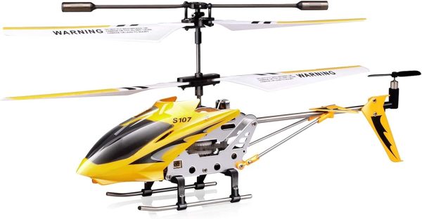 POCO DIVO S107G Phantom 3CH Infrared RC Helicopter Mini Flight S107 Gyro with Light, Yellow - Image 2