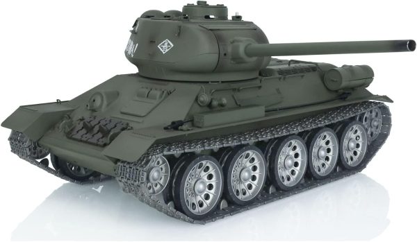 Heng Long Infrared Combat RC Tank 1/16 7.0 Soviet T34-85 Tank 3909 Model Smoking Unit 360°Rotating Turret Metal Wheels Barrel Recoil BB Shooting Airsoft Tank That Shoot - Image 4