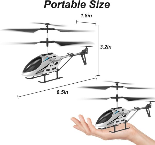 FUNSNAP RC Helicopter, 3.5 CH Altitude Hold Mini Remote Control Helicopters for Beginners, LED Light One Key Take Off/Landing - Image 7