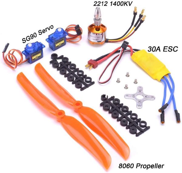 abcGoodefg A2212 1400KV RC Brushless Motor 30A ESC Motor SG90 Micro Servo 8060 Propeller Set for RC Plane Quadcopter Fixed Wing Plane Helicopter Aircraft - Image 7