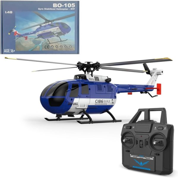 MAX-BO-105 RC Helicopter for Adults, 2.4G 4CH Remote Control Helicopter RC Gunship Aircraft RC Airplane, RC Military Helicopter RC Flying Plane RC Armed Helicopter Gift - Image 2