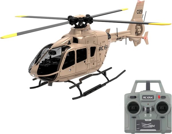 C123 RC Helicopter 2.4G 6CH 6-Axis Gyro Optical Flow Localization Altitude Hold 1/36 Remote Control Plane RTF(CHAMPAGNE-EC135) - Image 2