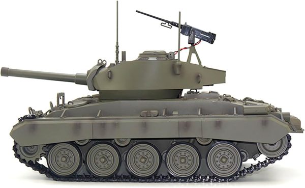 Remote Control Light Tank M24 Chaffee Tank 1/16 War RC Military Vehicle Simulation Smoke Barrel Telescoping NO-Shooting Sound Effect Collection Model 34CM (3.0 Mainboard) - Image 6