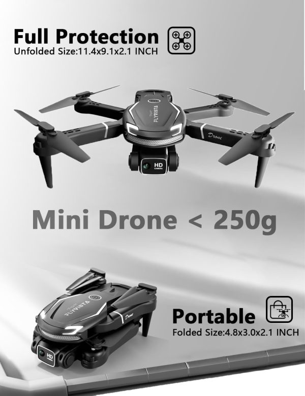 Cool Mini Drone with Camera for Kids Adults Beginners, 1080P FPV Camera Remote Control Drone for Kids with 3 Batteries, One-Click Take Off/Landing, Altitude Hold, Headless Mode, 360° Flips, 3-Gear Speeds , Emergency Stop, Toys Gifts for Kids - Image 7