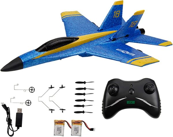 RC Plane Remote Control Airplane RTF RC Plane 2 Channel Remote Control Airplane, 2.4GHz Radio Control F18 Jet Aircraft with 2 Batteries - Image 7