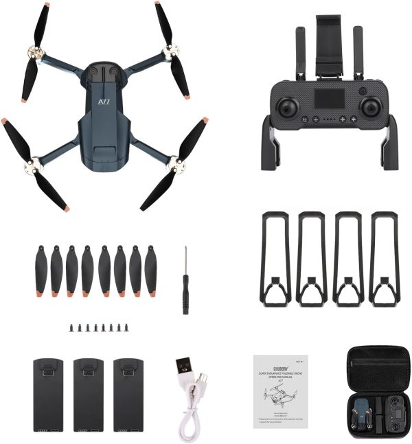 Super Enduring Brushless Motor Drone with 84 Mins Super Long Flight Time, Drone with 4K HD Camera for Beginners, CHUBORY A77 WiFi FPV Quadcopter, Follow Me, Auto Hover, Carrying Case, 3 Batteries - Image 8