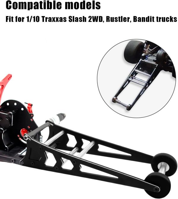 Adjustable Wheelie Bar Kit Fits for Traxxas 1/10 Slash 2WD Rustler Bandit Aluminum Alloy Wheel Head up Assembly RC Upgrade Parts - Image 6