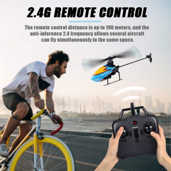 GoolRC C129 RC Helicopter for Adults and Kids, 4 Channel 2.4Ghz Remote Control Helicopter with 6-Axis Gyro, Aileronless RC Aircraft with Altitude Hold, Landing Pad and 2 Batteries (Orange) - Image 4