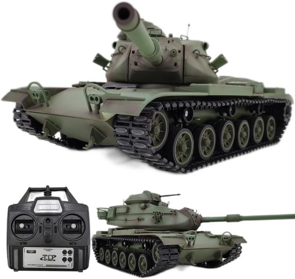 Remote Control Heavy Tank M60A3 RC Battle War Military Vehicle Simulation Smoke Shooting Sound Effect Collection Entry-Level Model 25.2Inch Large - Image 2