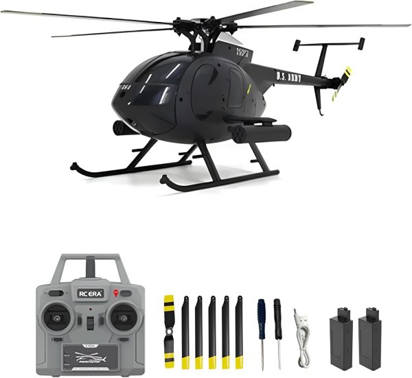 GoolRC C189 RC Helicopter, 4CH Remote Control Helicopter, 1:28 2.4GHz MD500 RC Aircraft with 6-Axis Gyro, Dual Brushless Motors, One Key Take Off/Landing for Adults, 2 Batteries (Black) - Image 2