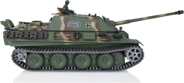 Heng Long 1/16 Scale 7.0 Upgraded Jadpanther RTR RC Tank 3869 Smoking Generator Metal Tracks Infrared Combat Lifting Metal Barrel Light Sound BB Shooting Airsoft Tank That Shoot BB Pellets - Image 5