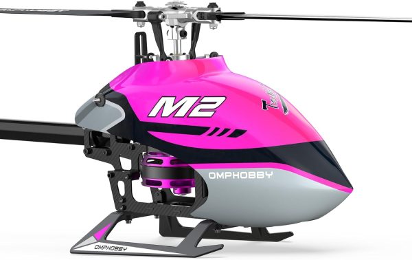 OMPHOBBY M2 V2 RC Helicopter for Adults Dual Brushless Motors Direct-Drive 6CH RC 3D Helicopters Adjustable Flight Controller, All Metal Servo Housing Plane Gifts BNF (No Controller-Purple) - Image 2