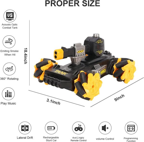 Contixo RC Battle Tank with Lighting Effect and Spray, 1:24 Scale Remote Control Crawler 2.4 GHz, Toys for Kids and Adults, 30 Min Play Gift for Boy Girl, SC6 - Image 6