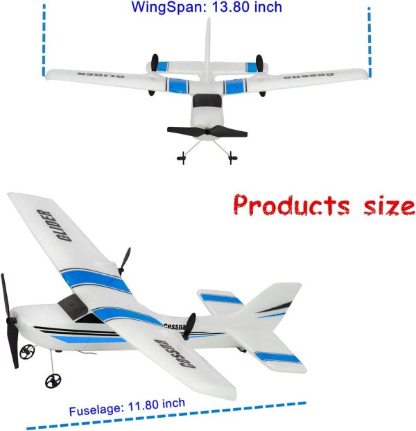 RC Plane, 2.4Ghz 2 Channels Remote Control Airplane Ready to Fly,Styrofoam RC Plane with 3-Axis Gyro,Stability Flight RC Aircraft for Kids Boys Beginner - Image 6