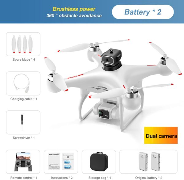 GoolRC S116 Drone with 4K Camera for Adults, RC Quadcopter with Obstacle Avoidance, Optical Flow, Trajectory Flight, Headless Mode, Gravity Sensor, Brushless Motor, Storage Bag and 2 Batteries (White) - Image 10