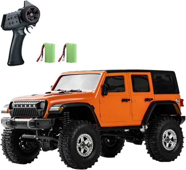 GoolRC RC Crawler 4WD RC Truck, D870 RC Rock Crawler, 1:18 Scale Remote Control Truck, All Terrains Off Road Climbing Car, 2.4GHz Electric Vehicle with LED Light for Adults, Include 2 Battery (Orange) - Image 2