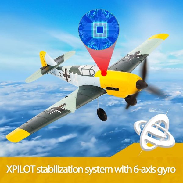 Remote Control RTF Airplane, 4 Channel 6-Axis Gyro Park Flyer RC Plane BF109, WW2 Warbird Aircraft Toy Gift for Adults & Kids - Image 6