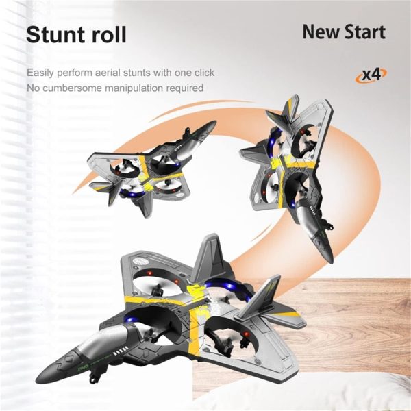 2023 V17 Jet Fighter Stunt RC Airplane -【New Version】RC Plane, 2.4GHz Remote Control Airplane, 360° Stunt Spin Remote & Light RC Airplane, Drop-Resistant Fighter Glider Airplane Hobby Toy (Blue) - Image 5