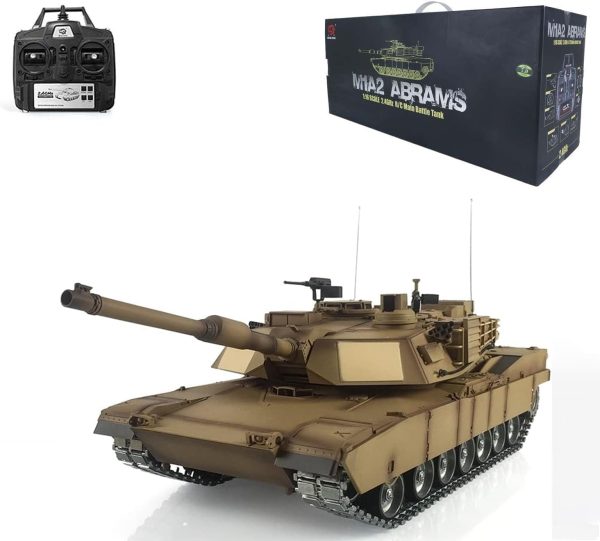 Heng Long RC Tank 1/16 7.0 Abrams RTR RC Tank 3918 360° Turret Barrel Recoil Metal Track Smoking Unit Battle Tank Military Transport Vehicles BB Shooting Airsoft Tank That Shoot - Image 2