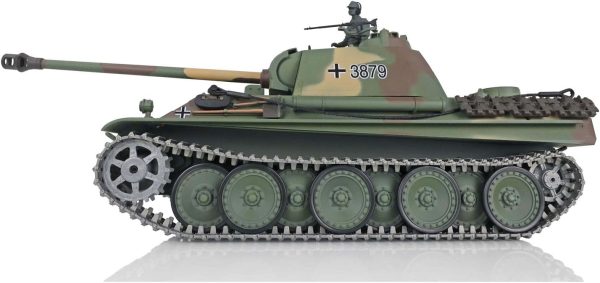 Heng Long RC Tank 1/16 7.0 Upgraded German Panther G Infrared Combat 340° Rotating Turret Smoking Generator RTR RC Tank 3879 Metal Tracks BB Shooting Airsoft Tank That Shoot - Image 4