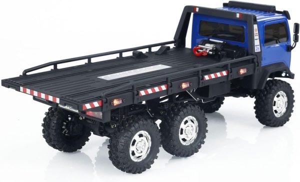 1/18 6x6 CR18P Flatbed Truck RTR RC Rock Crawler Off-Road Truck 2-Speed Lights Motor Servo ESC Hobby Model(Blue) - Image 5