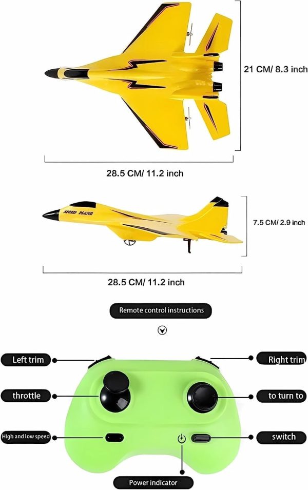 Remote Control Wireless Airplane Toy with Lights, Su-35 Rc Glider 2 Channel 2.4 GHZ Remote Control Planes, Outdoor Foam Rc Aircraft for Hobby Rc Airplanes - Image 8