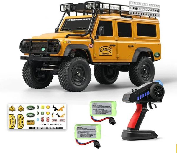 RC Truck 1/18 RC Rock Crawler, MN-111 4x4 Off Road RC Crawler, 2.4GHz Remote Control Car, All Terrain RC Climbing Car with LED Lights and 2 Batteries for Kids and Adults (Yellow) - Image 2