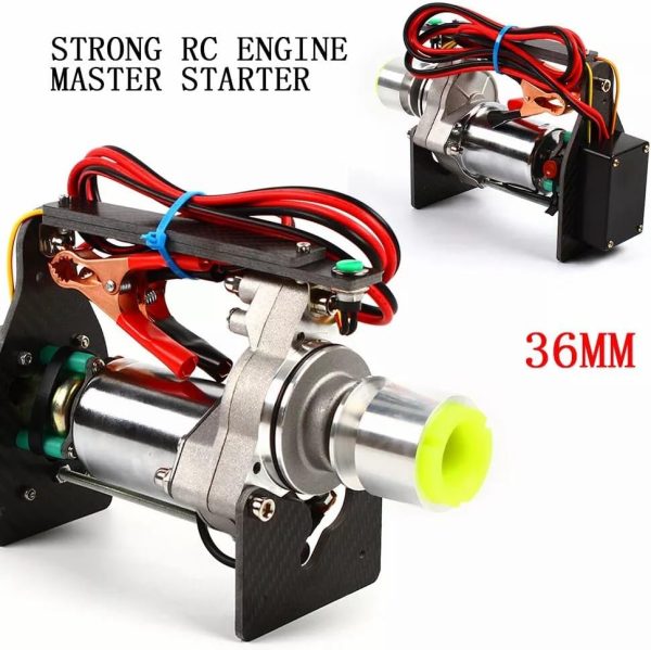 Strong Terminator Power Engine Starter for 15-80cc Gasoliine Engine RC Airplane Helicopter 12v-18v 40A RC Engine Starter Easy Control Carbon Fiber 36mm 6:1 Gear - Image 4