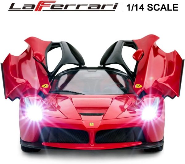 RASTAR RC Car | 1/14 Scale Ferrari LaFerrari Radio Remote Control R/C Toy Car Model Vehicle for Boys Kids, Red - Image 4