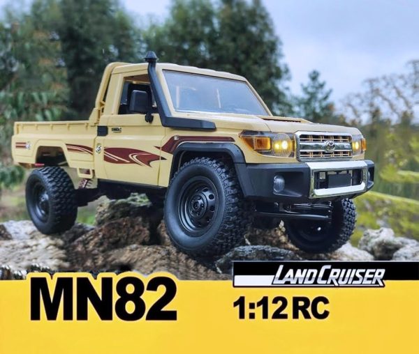 RC Truck 1/12 RC Rock Crawler 4x4 Toyota Land Cruiser Remote Control Pickup Off Road RTR 2.4GHz All Terrain with 280 Brushed Motor Proportional Throttle Steering for Adult MN-82 - Image 6