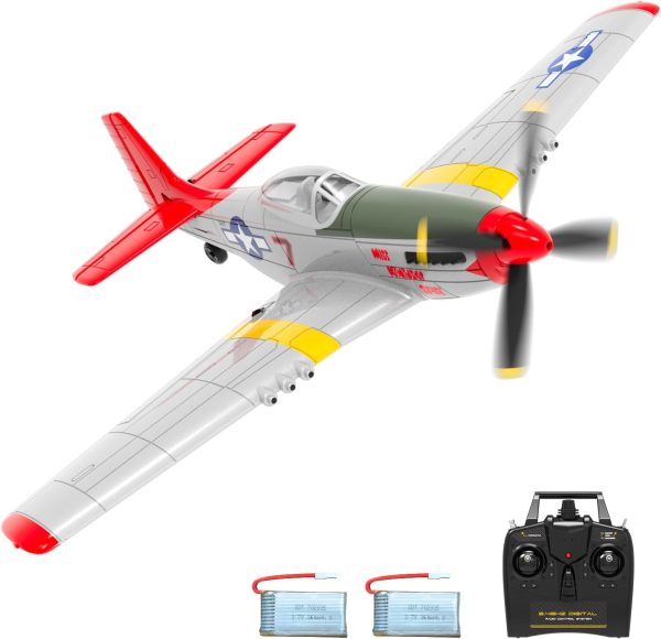 4 Channel Remote Control Airplane 2.4Ghz RC Plane with 3 Modes - Ready to Fly P51 Mustang RC Airplane RTF for Beginners Adults with Xpilot Stabilization System & One Key Aerobatic(Red) - Image 10