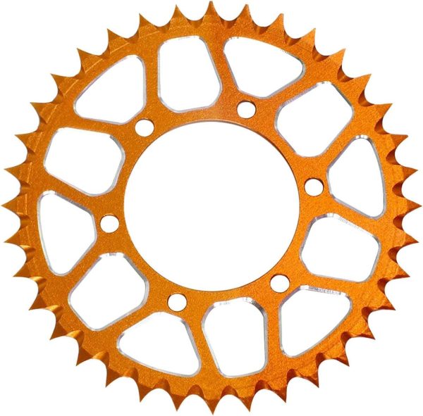 Aluminum 7075 Hub Chain Sprocket Upgrades Part for Losi 1/4 Promoto MX Motorcycle Dirt Bike RTR FXR (LOS06000) (LOS06002) 7075 Alloy Hub Chain Sprocket Hops Up,Orange - Image 2