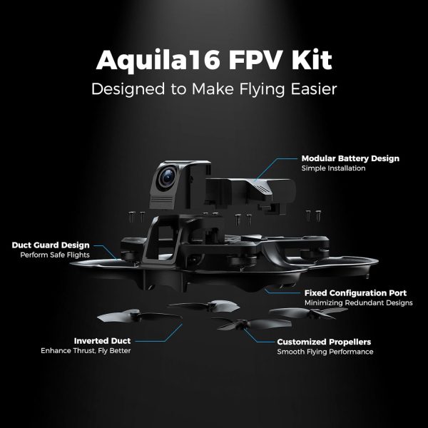 BETAFPV Aquila16 FPV Drone Kit with Altitude Hold, 8Mins Flight, for FPV Beginner to Fly Indoor Outdoor Longer, 3 Flight&Speed Modes, DVR Recording, Simulator Supported, 1S RTF Kit with ELRS 3.0 - Image 4