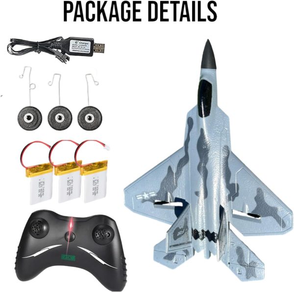 F222 CH RC Airplane, F-22 Plane Ready to Fly, 2.4GHz Remote Control, Easy to Fly RC Glider for Kids & Beginners Fighter Jet,2.4GHz 6-axis Gyro Stabilizer RTF Hobby Glider Aircraft Plane Easy to Fly - Image 6