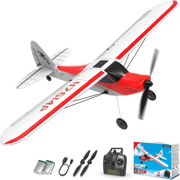 VOLANTEXRC RC Plane Trainer Sport Cub 4CH Remote Control Airplane with Prop Saver, 6-Axis Gyro Stabilizer & 3 Modes to Fly, Radio Controlled Aircraft RTF for Beginners, Kids and Adults (500mm,Red) - Image 2