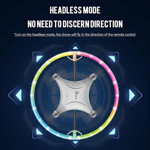 Small Remote Control Drone Quadcopter, 360 Degree Flip LED Light, 90 Degree Circle Flight, 8-12 Years Old Children's toy Mini Drone Christmas Gift - Image 6