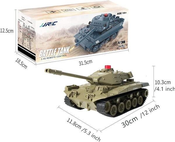 RC Tank Military Truck Vehicles RC Car 2.4Ghz Radio Controlled Military Battle Tank Toy 270°Rotational Realistic Sounds Electronics Hobby Toys for Kids Boys (Green) - Image 8