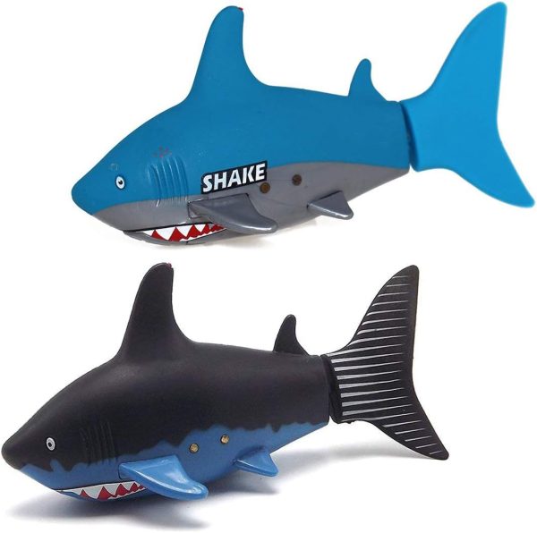 Tipmant Mini RC Fish Electronic Shark Remote Control Boat Ships & Submarine Swim in Water Pool Bathtub Kids Electric Toy (Black & Blue) - Image 3