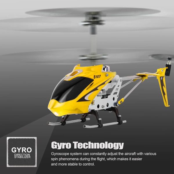 Cheerwing S107/S107G Phantom 3CH 3.5 Channel Mini RC Helicopter with Gyro Yellow - Image 4