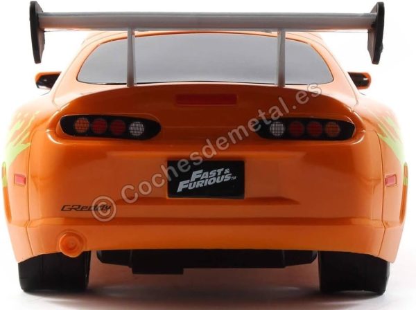 Jada Toys Fast & Furious RC 1995 Toyota Supra Vehicle (1/16 Scale), Orange - Image 7