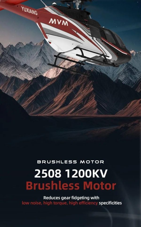 YUXIANG F08 Bell 206 RC Helicopter for Adults, 1/27 2.4G 6CH 6G/3D Brushless Direct-Drive Flybarless Advanced RTF RC Helicopter with Optical Flow Positioning - 2PCS Battery - Image 6