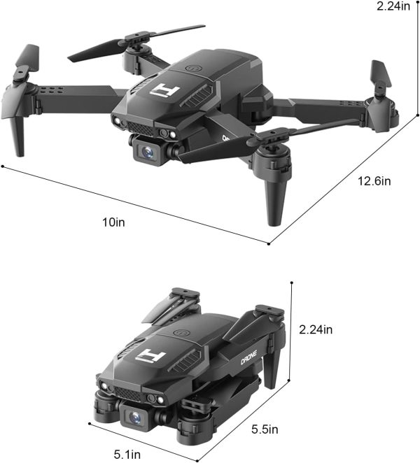 Mini Drone with Camera for Adults Beginner Kids, 1080P WiFi FPV, Foldable, 2 Batteries, One-Click Take Off/Landing, Altitude Hold Black - Image 8