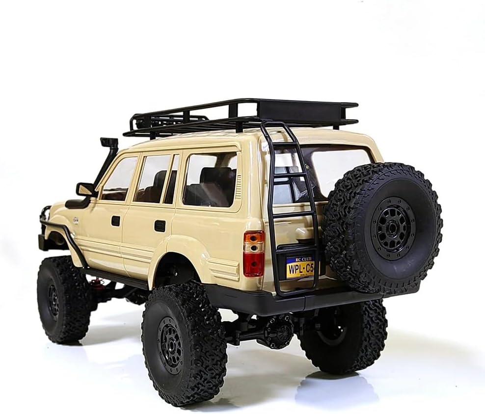 1/16 Scale RC Crawler, WPL C54-1 RTR RC Truck 4x4 Off Road RC Rock Crawler with Upgraded Chassis, 260 Motor New Gearbox and Batteries for Adults Hobby Toy (Yellow) - Image 3