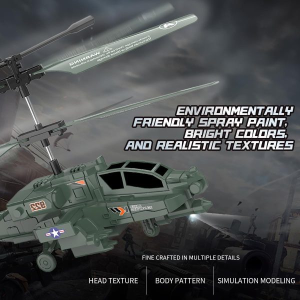 Military-Style RC Helicopter Toy,Remote Control diecast Helicopter with Light and Sound Effects,for Children, Collectors,and as a Unique Gift for Military Fans - Image 5