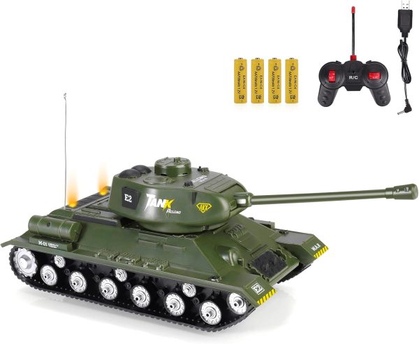 ele ELEOPTION Remote Control RC Tank with Rotating Turret and Sound Tank Toy Gift for Kids Boys Girls 3-8 Years Army Tanks Military Vehicles Toys - Image 2