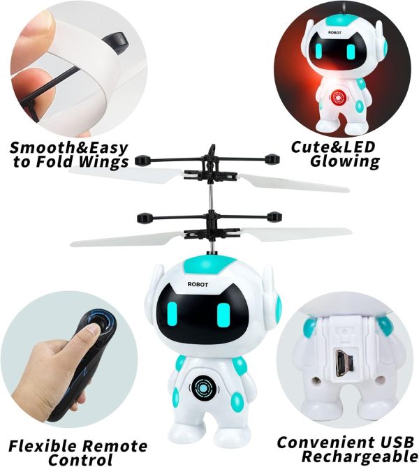 Flying Ball RC Toys for Kids 5-7 Boys Christmas Birthday Gifts, Drones for Kids, Remote Control Helicopter RC Flying Ball Drone for Indoor Outdoor Games, Easy to Control for Beginner (White) - Image 4