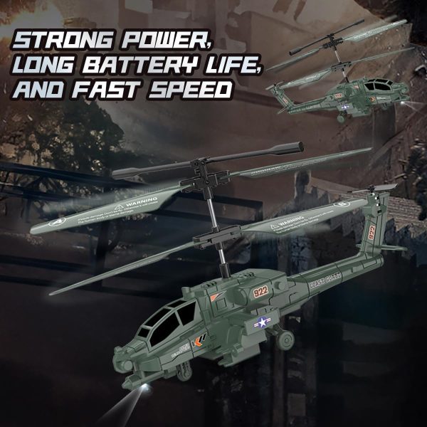 Military-Style RC Helicopter Toy,Remote Control diecast Helicopter with Light and Sound Effects,for Children, Collectors,and as a Unique Gift for Military Fans - Image 3