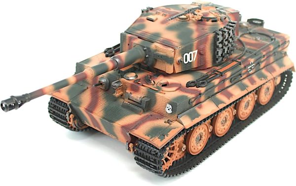 POCO DIVO German Tiger I Heavy Tank, 1/24 Infrared IR Combat Panzer RTR 2.4Ghz RC Armored Vehicle, Taigen 3841-11-L-C Late Version Airbrush Paint, Sound Light Recoil WWII Military Model, Camouflage - Image 3